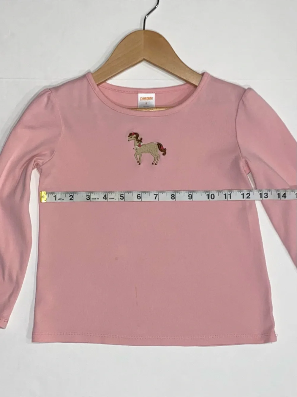 Gymboree Girls Pink Long Sleeve Tee with Embroidered Pony Size 6